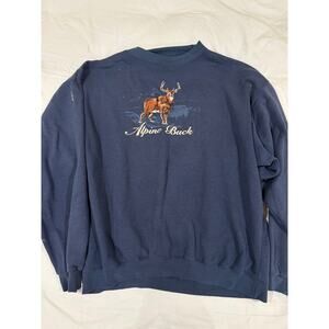 VTG 90s Headwaters Alpine Buck Crew Neck Pullover Sweatshirt Size XL